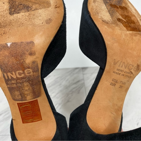 Vince D’Orsay Pointy Toe Black Suede Pump 7 1/2 M - Picture 13 of 15